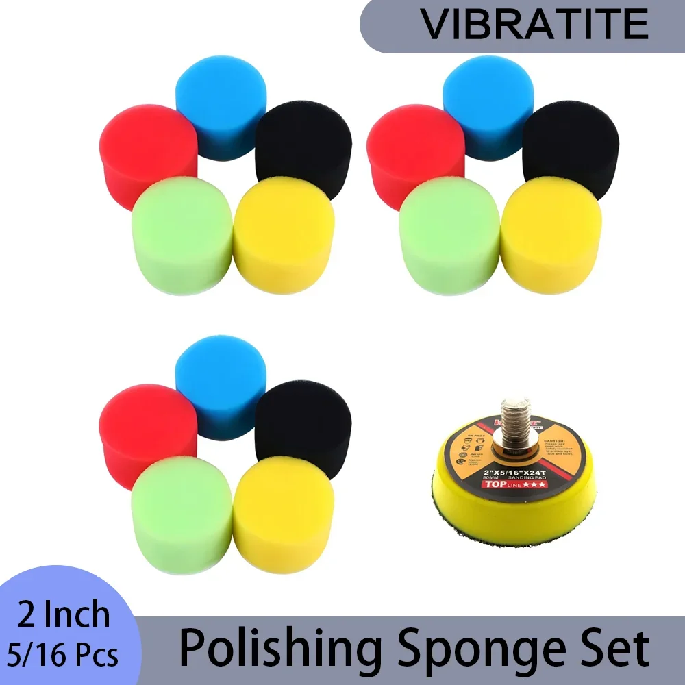 Polish Pad Set Buffer - 5/16개 2인치 광택 스펀지 세트, 5가지